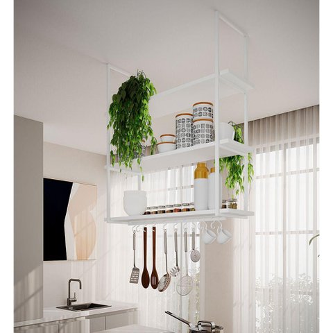 Nicho de Teto Indústrial Denver 95cm Branco - Cor: Branco