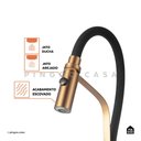 Ver imagem 4 de Torneira para Cozinha Gourmet Misturador Monocomando Turiaçu Pingoo.casa - Dourado Rose