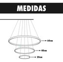 Ver imagem 6 de Lustre Led Moderno Pendente Dourado C/ Controle 60cm 89w