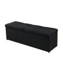 Ver imagem 2 de Calçadeira Recamier Baú 138cm para Cama Casal Toquío Vilajo:Suede Preto