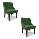 Ver mais imagens de Kit 04 Cadeiras de Jantar Liz Suede Base Fixa Madeira Tabaco - D’Rossi - Verde