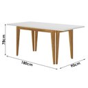 Ver imagem 5 de Mesa de Jantar BELLA180X90CM Cinamomo Off White com Kit 6 Cadeiras Bella Veludo Palha-Valdemovéis