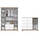 Ver imagem 3 de Quarto de Bebê Completo Aconchego 5 Portas 6 Gavetas com Vidro Branco/jequitibá - Henn