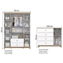 Ver imagem 4 de Quarto de Bebê Completo Aconchego 5 Portas 6 Gavetas com Vidro Branco/jequitibá - Henn