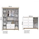 Ver imagem 5 de Quarto de Bebê Completo Aconchego 5 Portas 6 Gavetas com Vidro Branco/jequitibá - Henn