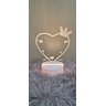 Luminária 3d Led Lousa Quadro Caneta Acrílico Coração - Coroa - 3