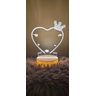 Luminária 3d Led Lousa Quadro Caneta Acrílico Coração - Coroa - 1