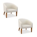 Ver imagem 2 de Poltrona Sala Decorativa Kit 2 Stella Pé Madeira Trapézio Castanho Veludo D03 - D’Rossi