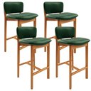 Ver imagem 1 de Kit 4 Banqueta Alta para Cozinha Sala de Jantar Bar Dara L02 Couríssimo Verde Musgo - Lyam Decor
