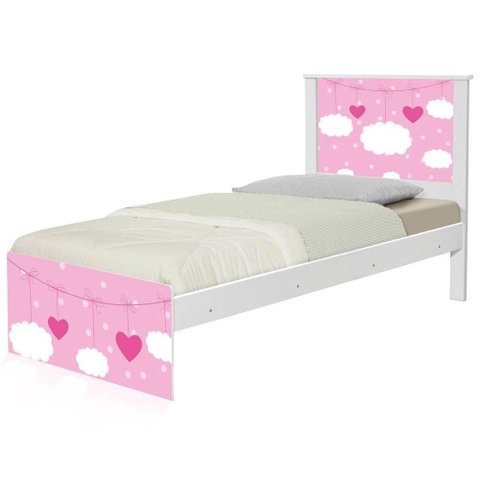 Cama Solteiro Infantil 195x96cm para Quarto Personagens K02 - D'Rossi Cor Nuvem Menina
