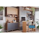 Ver imagem 1 de Módulo Cozinha Mgm Divina 5 Peças (1aéreo+1balcão+1ilha+2complementos) C5p186 Freijo-titanium-