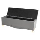 Ver imagem 3 de Kit Estrela Cabeceira de Cama Box e Calçadeira Baú Pés Palito Botão Cristal Casal 140 Cm Suede Prata
