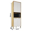 Ver imagem 2 de Paneleiro Torre Quente Nobre 4 Portas 100% MDF 73cm Cinamomo Off White Valdemóveis