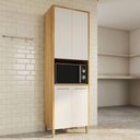 Ver imagem 4 de Paneleiro Torre Quente Nobre 4 Portas 100% MDF 73cm Cinamomo Off White Valdemóveis
