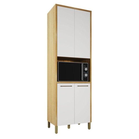 Paneleiro Torre Quente Nobre 4 Portas 100% MDF 73cm Cinamomo Off White Valdemóveis