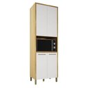 Ver imagem 1 de Paneleiro Torre Quente Nobre 4 Portas 100% MDF 73cm Cinamomo Off White Valdemóveis