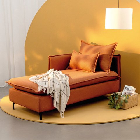 Sofá Modular Chaise Braço Lateral com Pé Metal Sôma CabeCasa MadeiraOriginals