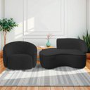 Ver imagem 1 de Kit Divã Recamier Orgânico Marrocos 150cm Lado Esquerdo e 1 Poltronas Amore Bouclé