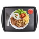 Ver imagem 4 de Bandeja Fast Food Preta Fastfood Restaurante Self Service Lanchonete Polipropileno Hamburgueria Reta