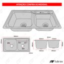 Ver mais imagens de Cuba Pia Dupla 78x43 Cozinha Gourmet Cor Preta Inox Acessórios Tubrax