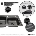 Ver imagem 7 de Cuba Pia Dupla 78x43 Cozinha Gourmet Cor Preta Inox Acessórios Tubrax