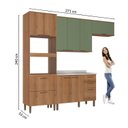 Ver imagem 3 de Kit Cozinha 4 Peças 271cm em MDF Princess Yescasa Freijó e Sálvia