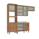 Ver imagem 5 de Cozinha Modulada 100%MDF 4 Peças Torre Quente e Balcão sem Tampo Yescasa Freijó/Verde Sálvia Princess