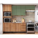 Ver imagem 1 de Kit Cozinha 4 Peças 271cm em MDF Princess Yescasa Freijó e Sálvia