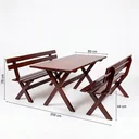 Ver imagem 3 de Mesa para Área Externa com 2 Bancos Madeira Maciça 200cm Kit Churrasco Yescasa Imbuia Marrom