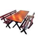 Ver imagem 5 de Mesa para Área Externa com 2 Bancos Madeira Maciça 200cm Kit Churrasco Yescasa Imbuia Marrom