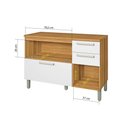 Ver mais imagens de Bancada Ilha Cozinha Burguesa C/ 2 Portas e 3 Gavetas 120cm Freijó/branco - Nesher