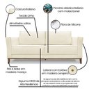 Ver imagem 6 de Kit 2 Poltronas e Sofá Living 2 Lugares 1,90m Vega Linho Pés Castanho - Pallazio Dourado
