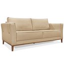 Ver imagem 2 de Kit 2 Poltronas e Sofá Living 2 Lugares 1,90m Vega Linho Pés Castanho - Pallazio Dourado