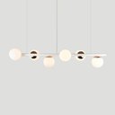 Ver imagem 2 de Lustre Pendente Figo Branco / Cobre - 6 Globos Esfera de Vidro Branco