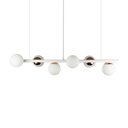Ver imagem 1 de Lustre Pendente Figo Branco / Cobre - 6 Globos Esfera de Vidro Branco