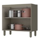 Ver imagem 3 de Cozinha Modulada Integrada com Sala de Estar Aurora Espresso Móveis Cinza