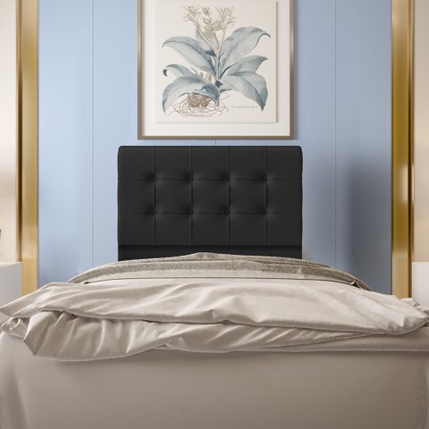 Cabeceira Solteiro 0,90m Atenas Suede Preto SKY MOBILE