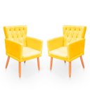 Ver imagem 1 de Kit com 2 Poltronas com Capitonê Clássica Confortável para Sala e Quarto Ana Suede