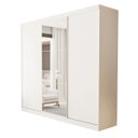 Ver imagem 2 de Guarda-roupa Casal 3 Portas de Correr 4 Gavetas e 3 Espelhos Barcelona - Branco