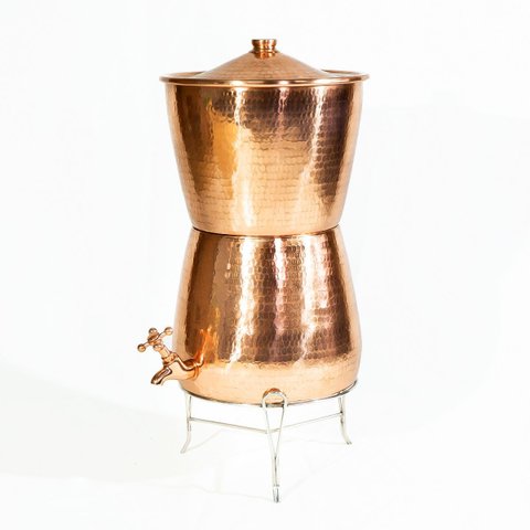 Purificador de Água em Cobre Puro Artesanal Filtro Ayurveda
