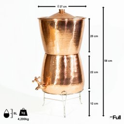 Purificador de Água em Cobre Puro Artesanal Filtro Ayurveda - 2