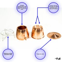 Purificador de Água em Cobre Puro Artesanal Filtro Ayurveda - 3