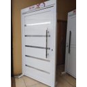 Ver imagem 2 de Porta Pivotante de Aluminio Branco Frisada 2,10 (a) X 1,20 (l) Linha 30 Completa