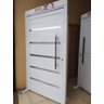 Porta Pivotante de Aluminio Branco Frisada 2,10 (a) X 1,20 (l) Linha 30 Completa - 2