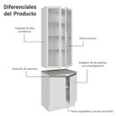 Ver mais imagens de Kit Balcão + Cristaleira 70cm Branco Glamy Madesa 01