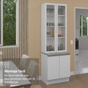 Ver imagem 7 de Kit Balcão + Cristaleira 70cm Branco Glamy Madesa 01
