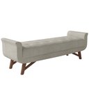 Ver imagem 1 de Puff Recamier Decorativo com Pés em Madeira 140 Cm Itália Bouclê Creme - Lyam Decor