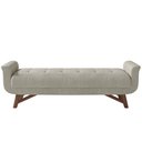 Ver imagem 3 de Puff Recamier Decorativo com Pés em Madeira 140 Cm Itália Bouclê Creme - Lyam Decor