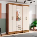 Ver imagem 2 de Guarda Roupa Casal 6 Portas 3 Gavetas 163 Cm B23 Nature Off White Briz