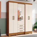 Ver imagem 3 de Guarda Roupa Casal 6 Portas 3 Gavetas 163 Cm B23 Nature Off White Briz